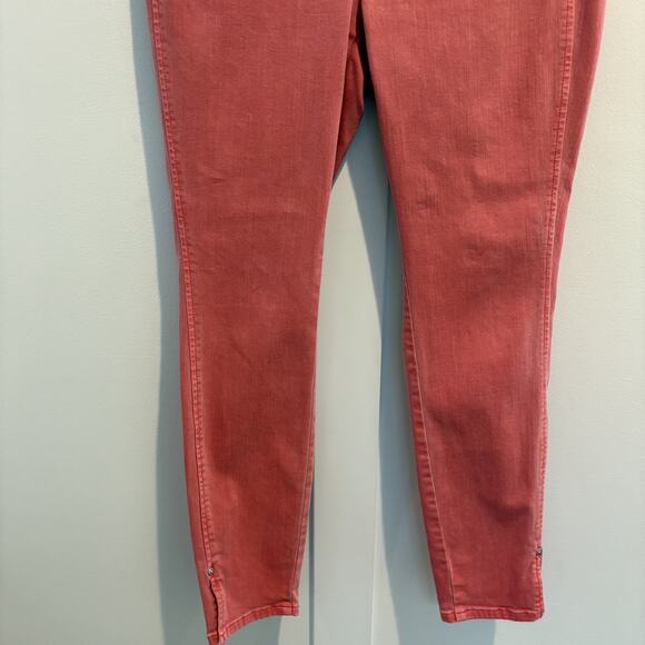 J Jill Authentic Fit Slim Ankle Jeans Women SZ 4 Pink Nantucket Red Ankle Pants - Picture 7 of 13